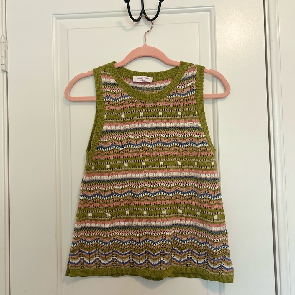 Butter melon Green Patterned Top